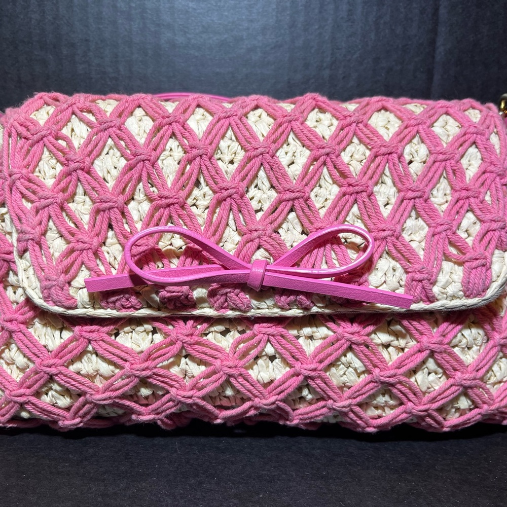Talbots Pink Straw Purse